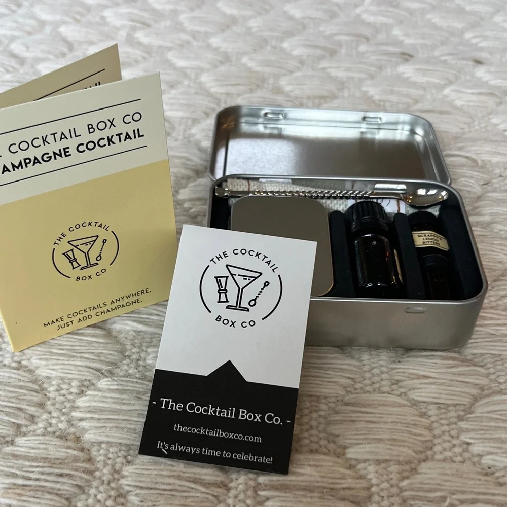 NIB The Cocktail Box Co has Champagne Cocktail Kit